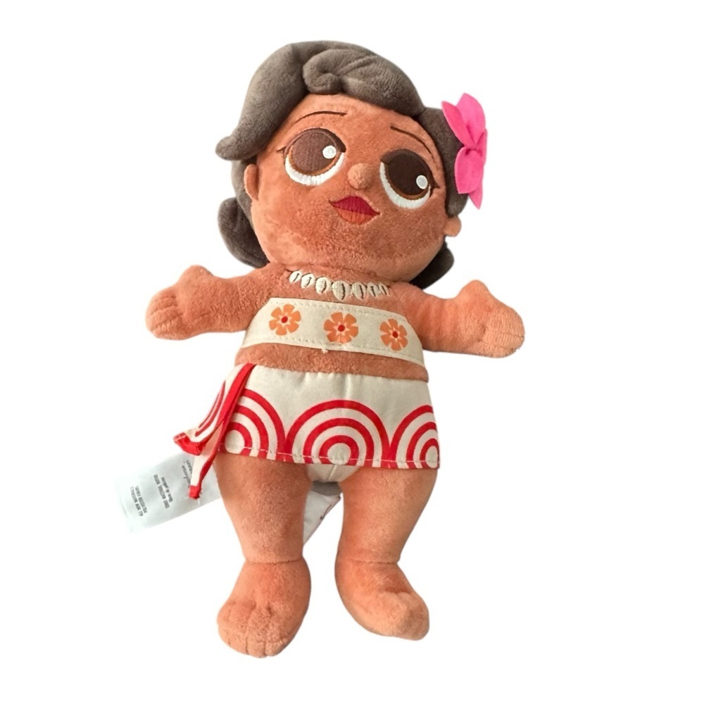 Disney Plush Doll with Pink Flower and Red Skirt